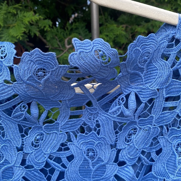 Worth New York Blue Lace Dress Size 8 Wedding Guest Dress - Picture 3 of 9